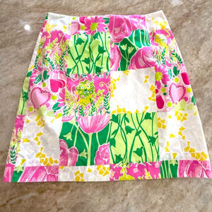 Lilly Pulitzer Pink and Green Pencil Skirt Resort Wear